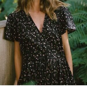 Christy‎ Dawn Womens The Simple Dawn Midi Dress Tulips Sz S Cottagecore Prairie